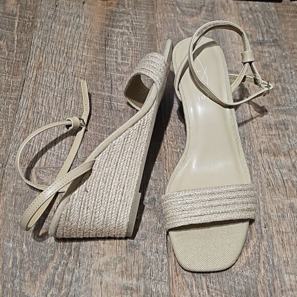 Joie Lila Beige Strappy Wedge Heels Size 9.5 - Picture 7 of 10